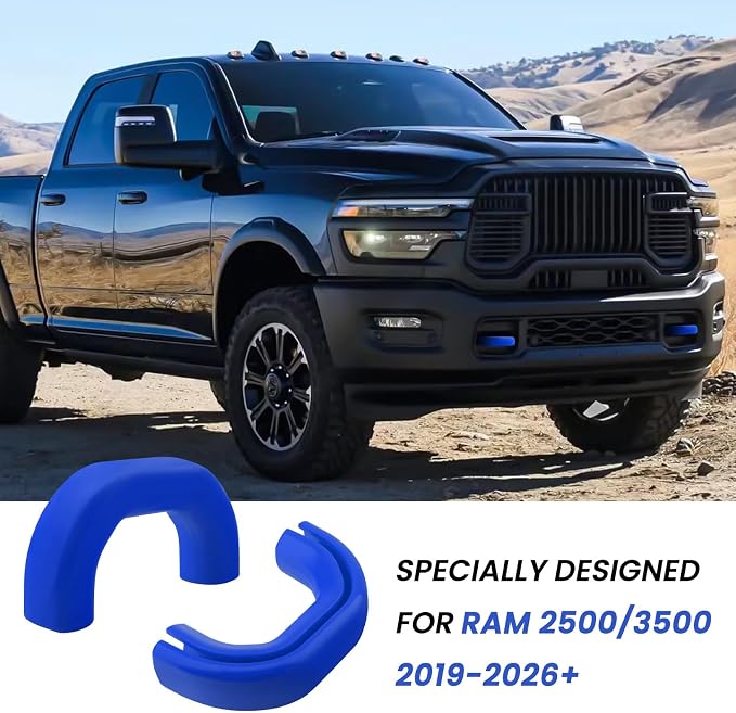 Front Tow Hooks Covers for RAM 2500/3500 2019-2026, Hitch Cover Customized Car Tow Hooks Compatible with RAM 2500/3500 Accessories 2019-2026 (Blue)