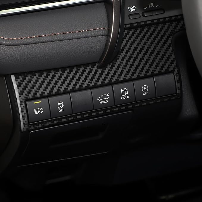 NVCNX Real Premium Carbon Fiber for Toyota Camry Accessories 2018-2024 2019 2020 2021 2022 2023 SE/LE/XSE/XLE/SE Nightshade/L/TRD Dash Driver Side Multifunction Button Cover Interior Trim Sticker 2PCs