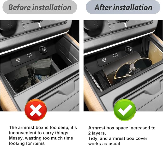 SKTU for 2020-2025 Land Rover Defender Center Console Organizer 2020-2025 Defender Front Console Organizer for 2020-2025 Land Rover Defender Accessories (Front)