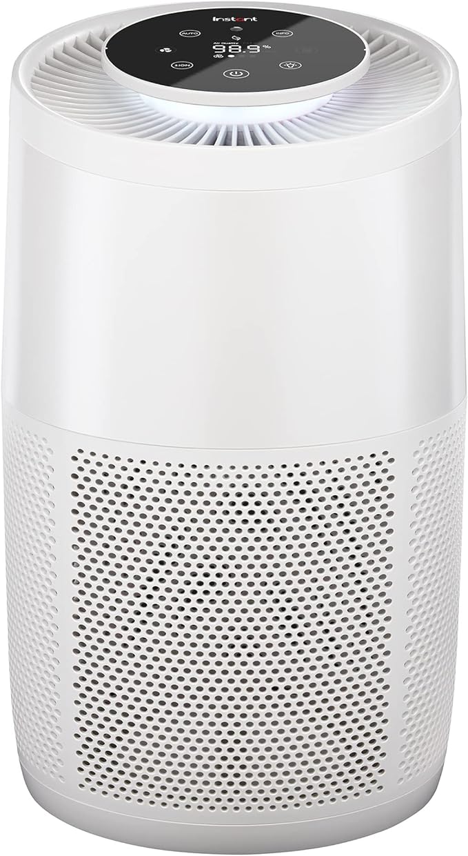 Instant HEPA Quiet Air Purifier From the Makers of Instant Pot with Plasma Ion Technology for Rooms up to 1140ft2, removes 99% of Dust, Smoke, Odors, Pollen & Pet Hair, for Bedrooms, Offices, Pearl