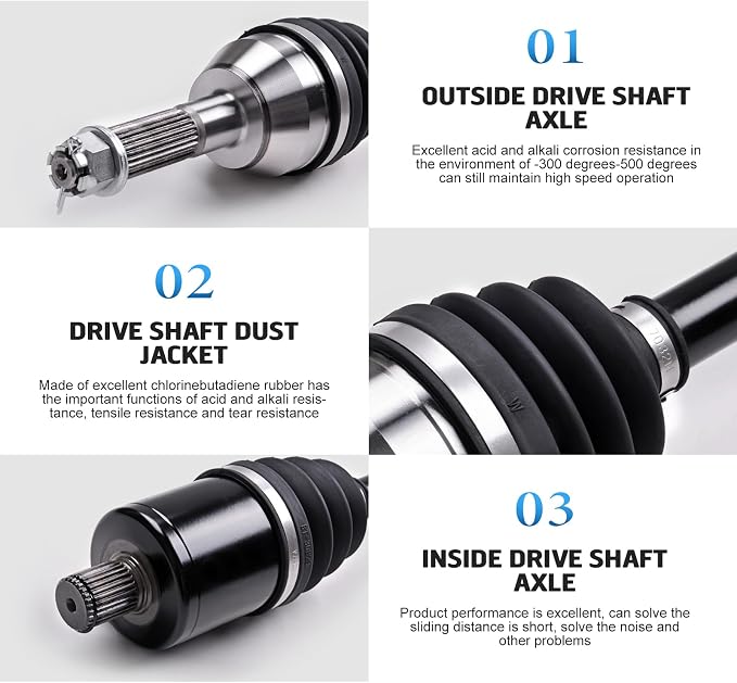KLV Rear Left Right CV Axle Compatible with 2015-2021 Polaris Ranger Midsize 570, 2015-2021 Ranger Midsize 570 Crew, 2017Ranger Midsize 500, 2015 Ranger Midsize EV 1334134 1333069