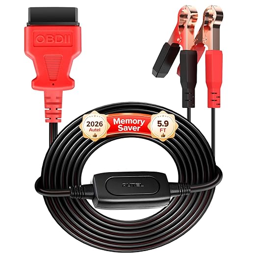Autel OBD2 Memory Saver for Car Battery, 2026 MaxiBAS BTMS for All 12V Vehicles, Preserve ECU Code & Electronic Presets, Maintain PCM Data, Polarity Protection, Built-in Voltage Meter, LED Lights