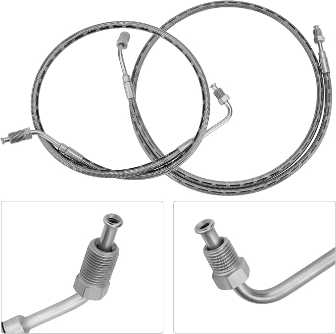 M MATI Rear Brake Hose Lines & Fitting Cross for Polaris Ranger T-M 650 2004 Ranger 500 6x6 2000-2004 Ranger 500 4x4 2001-2004 Ranger 425 2x4 2001-2004 1910493 1910494 7052293