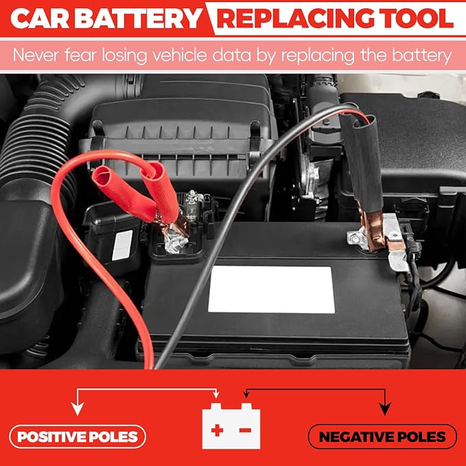 Autel Memory Saver for Car Battery, MaxiBAS BTMS OBDII Battery Tester, Preserves Vehicle Codes, Electronic Presets, Provides Power, Maintain Data Surge Protection, Attaches to 12 Volt Backup Battery