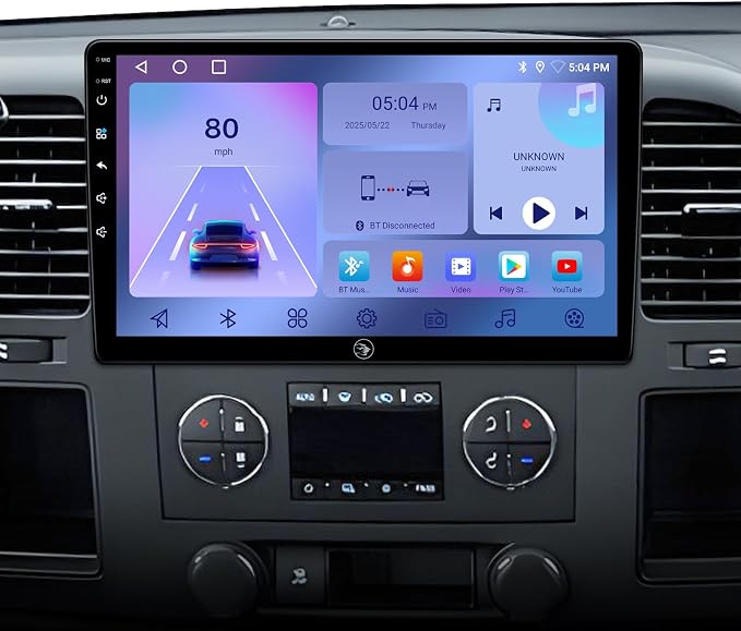 Touchscreen Car Stereo Radio Upgrade for Chevy Silverado 2007-2013 GMC Sierra Yukon Buick Enclave Replacement Head Unit Installation Kit Built in CarPlay Android Auto(10" 2G+64G)