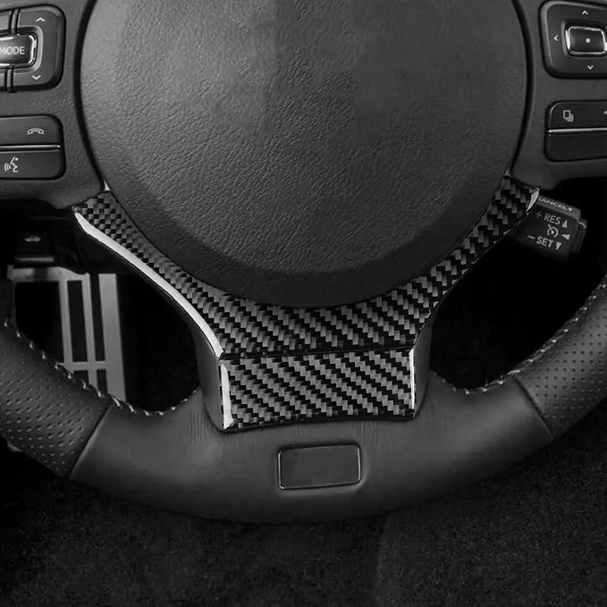 Soft Carbon Fiber Car Interior Steering Wheel Trim 2/Piece Decorative Sticker for Lexus RC300 350 200T 15-24 IS250 13-20 Carbon Fiber Interior Accessories