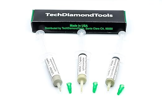 TechDiamondTools Kit of 3 Diamond Lapping Paste Polishing Compound USA Made 400 600 1050 Grit Lapping Compound for Rock Glass Metal Jewelry Resin Marble with 10% of Diamond Powder
