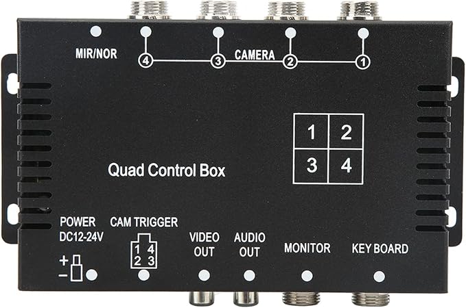 Parking Camera Video Switch 4 Channel Video Splitter Control Box DC12V 24V Image Switch Remote Control High Definition for Truck Bus Boat