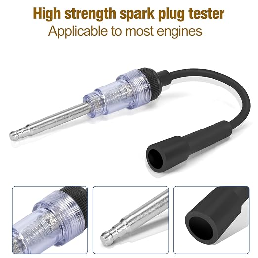 BETOOLL 13pcs Compression Tester with Spark Plug Tester - 300PSI Engine Cylinder Compression Gauge Automotive Tool