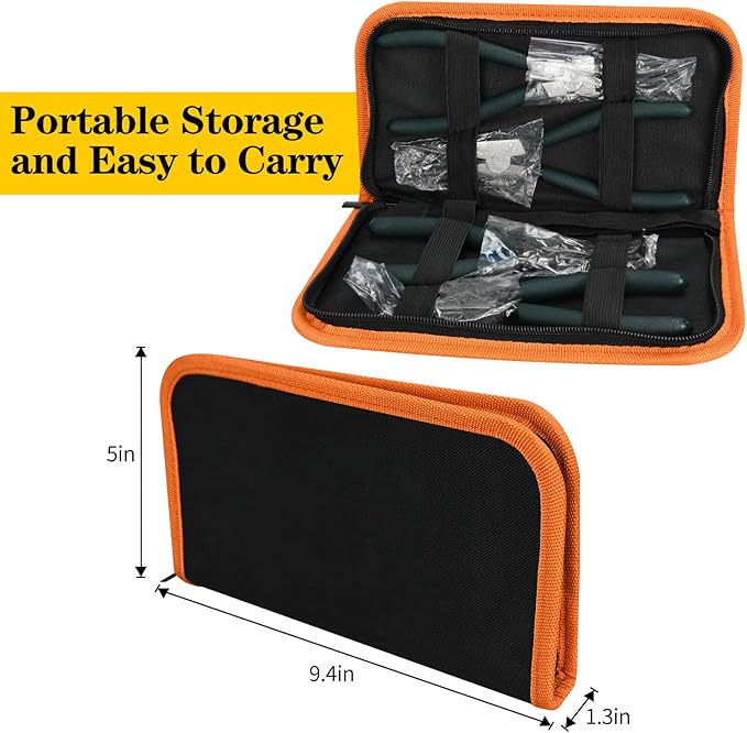 4pcs 7" Snap Ring Pliers with Storage Pouch