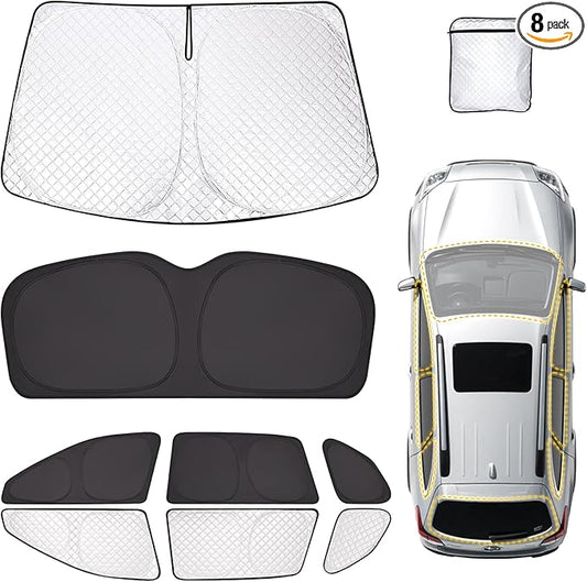 ZATOTOO Car Window Shades Outback 2020-2024 Custom Sun Shades Full Set Front and Rear Windshield Side Triangle Window Covers Total Blackout Privacy UV Protection Heat Blocking for Camping Napping