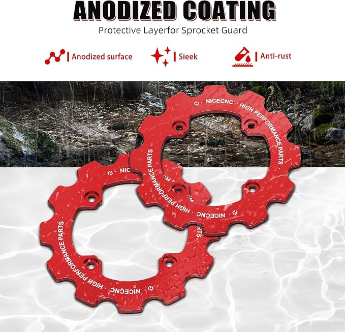 NICECNC Red ATV Chain Guard Compatible with Yamaha Raptor 700R YFM700R 2012-2026, Raptor 700 YFM700 2013-2026, Raptor 700 YFM700 2006-2011