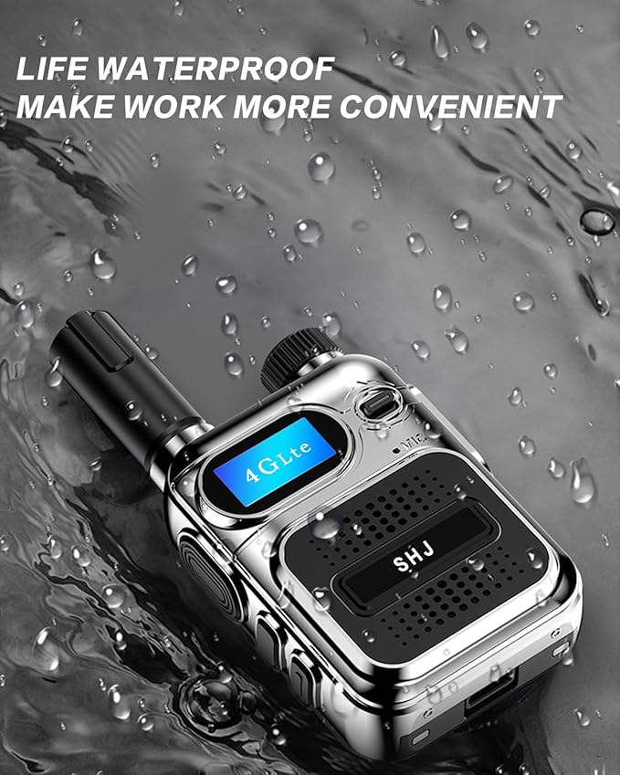 SHJ 4G PoC Radios with 1 Additional Yearly Sim Cards- Ultimate Communication Solution for Businesses and Teams walkie-Talkie Durable and White Silver (Silver)