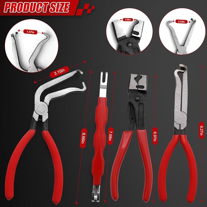 4 Pieces Electrical Disconnect Pliers,Automotive Electrical Plug Tool & 60 Degree Connector Pliers & Connector Separator & Hose Clamp Tools