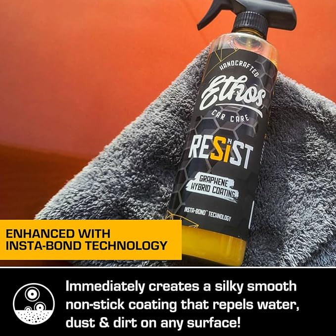 Ethos RESIST Graphene Spray Coating for Cars – Graphene Ceramic Coating Spray, Extreme Hydrophobic Protection, Gloss Enhancement, Ceramic Coating for Cars (16oz)