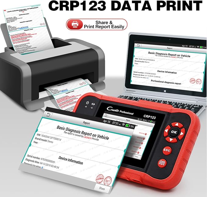 2026 Launch CRP123 V2.0 OBD2 Scanner, Engine, ABS, SRS, Transmission Code Reader Car Diagnostic Scan Tool, Full OBDII Modes Automotive Scanner, Live Data Stream Graph, Lifetime Free Update