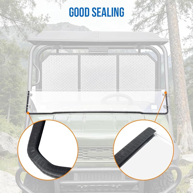 Front Half Windshield for Mule 4000 4010, Clear Hard Coated Scratch Resistant Front Half Windscreen Compatible with Kawasaki Mule 4000 4010 2009-2026 Accessories
