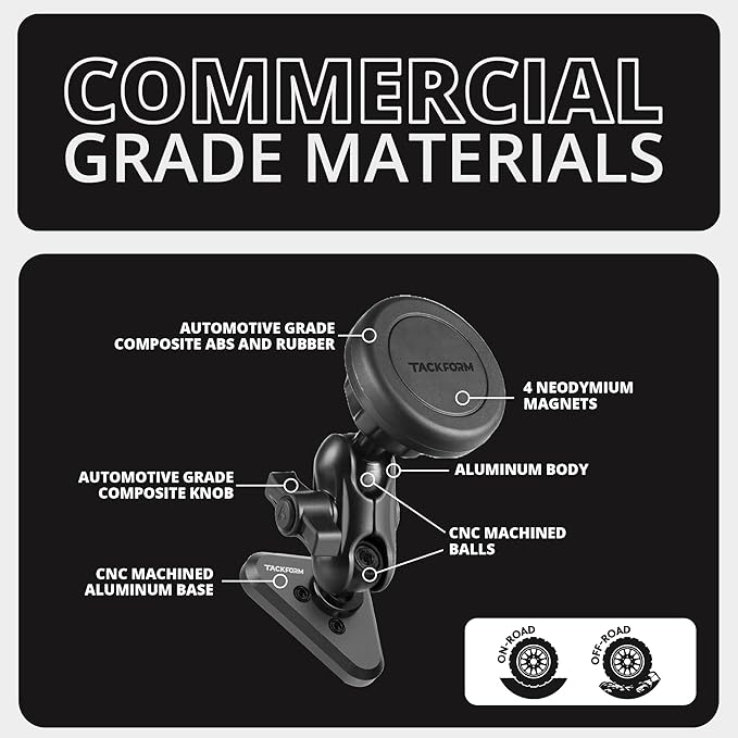 Tackform LINK Vent Phone Mount Compatible with 2015-2020 Ford F-150, 2017-2021 Super Duty, 2018-2021 Expedition | Aluminum | Universal Magnetic Holder | 2" Arm | Purple Knob | (NOT MAGSAFE Compatible)