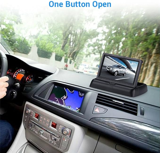 4.3 Inch Small Mini Digital Flip Down Foldable Monitor Screen for Car Truck Vehicle Rear View Reverse Parking Kits Home CCTV