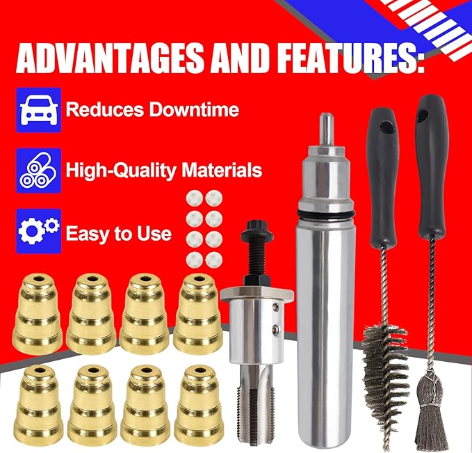SMMS Injector Sleeve Cup Installation Removal Tool Kit with Sleeves & Brushes For ford 1994-2003 7.3L Diesel 12 Kits Per Box