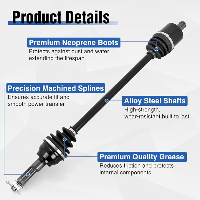 Frokom Rear CV Axle Drive Shaft for Polaris Ranger XP 900 2013-2018, Ranger 1000 / XP 1000 2015-2018, ACE 900 2017-2019, 2017 RZR S 570, OEM 1332947