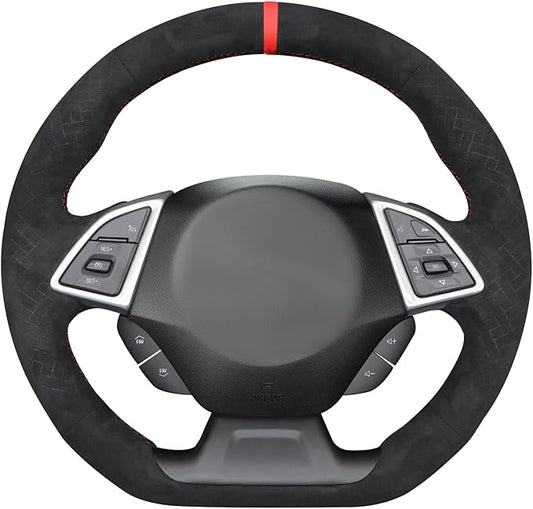 MEWANT for 2022 Camaro Steering Wheel Cover 2016-2024 Hand-Stitched for Chevy Camaro Steering Wheel Wrap