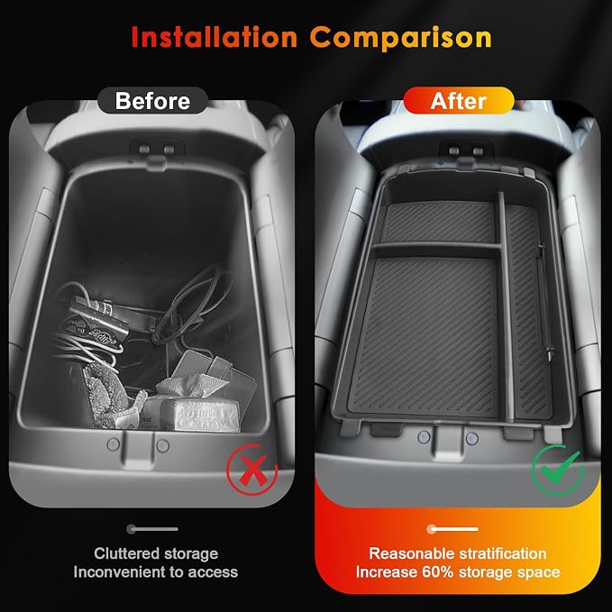 for 2026 Hyundai Palisade Organizer Tray ONLY for 2026 Palisade Hybrid Calligraphy 7-Seater Upper and Under Center Console Secondary Storage Accessories (2026 Palisade Console Organizer 3-Set)