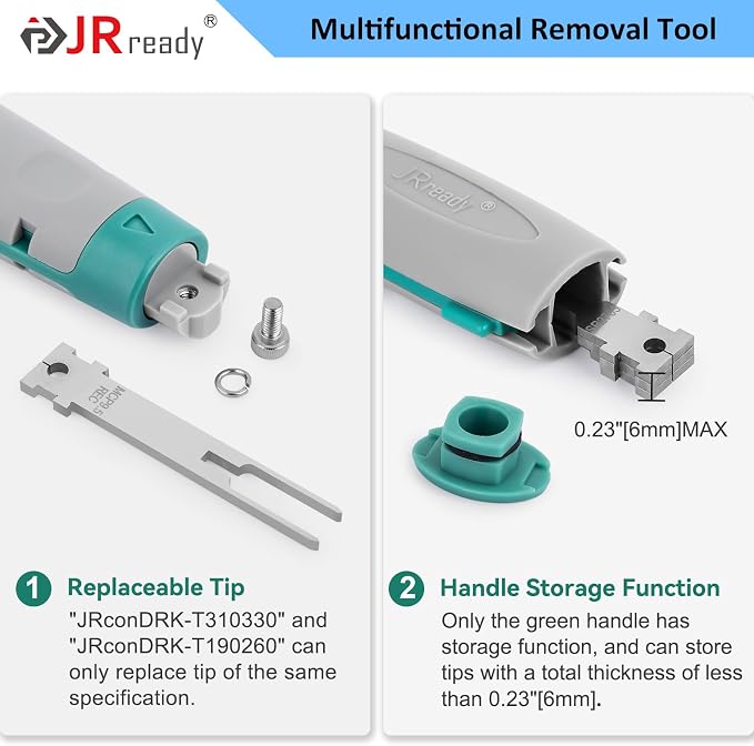 JRready Replacement Tips Kit for Terminal Removal Tool, 9 Pcs Pin Extractor Tool Tips for Deutsch/TE/AMP/Delphi/Aptiv Connectors & More