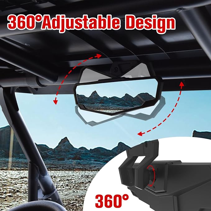 Center & Side Rearview Mirrors Kit for 2024+ Polaris RZR XP 1000, Adjustable Folding Rear View Center Convex Rear View Mirror for RZR XP 1000/ XP 4 1000 2024 2025 Accessories(3PCS)