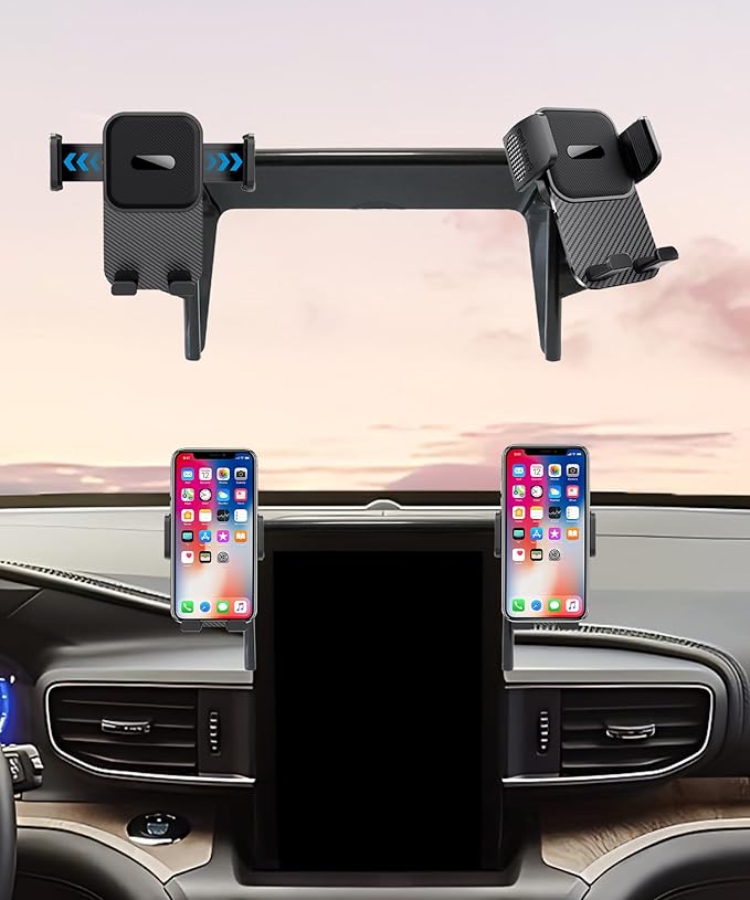 Car Phone Holder for Ford Explorer 2020 2021 2022 2023 2024 Accessories 10.1 Inch Screen Fixed Clip Cell Phone Mount Hands-Free 360 Degree Rotation