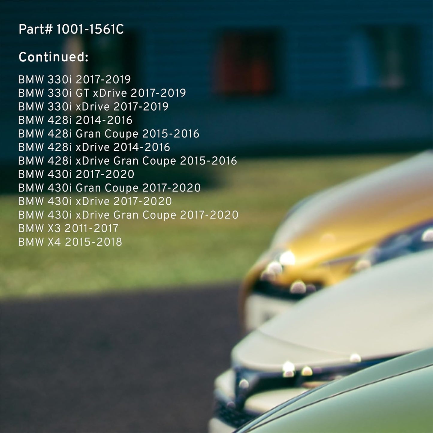 Premium Ceramic Front Brake Pads (1001-1561C) Compatible with 2011-2021 BMW (220i/228i/230i/320i/328d/328i/330e/330i/428i/430i/X3/X4 & More)