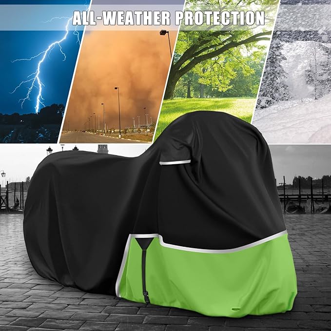 Waterproof Motorcycle Cover Replace for Kawasaki Ninja 400 500 650 Z900 Zx6r Street Without Trunk Models, 420D Oxford Cloth Motorcycle Cover for Snow Rain Dust Protection