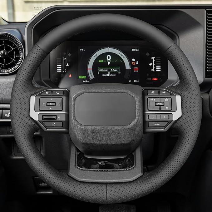 MEWANT Hand Stitch Steering Wheel Cover for Toyota Land Cruiser 2024-2026, Custom Fit DIY Wrap Interior Accessories