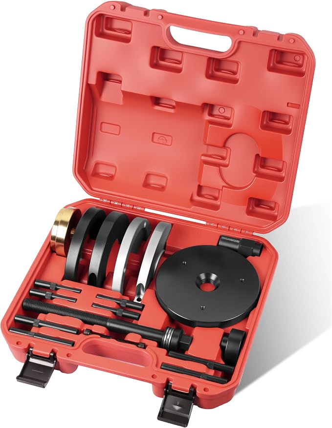 DAYUAN Front Wheel Bearing Removal & Installer Tool Kit | 82mm Wheel Bearings，Carbon Steel，Even Press Force，Fits Most FWD Cars & Light Trucks，Storage Case