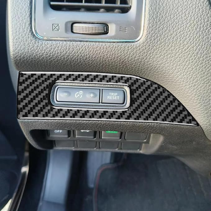 Soft Real Carbon Fiber Compatible with Nissan Altima 2013 2014 2015 2016 2017 2018 Interior Accessories Central Control Mileage Reset Button Frame Sticker