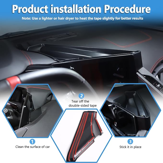 Sekhyna Navigation Screen Back Storage Box Compatible Chevrolet Corvette C8 2020-2025,Dash Organizer Tray,Center Console Phone Insert Auxiliary Storage Tray Interior Accessories (Without Phone Mount)