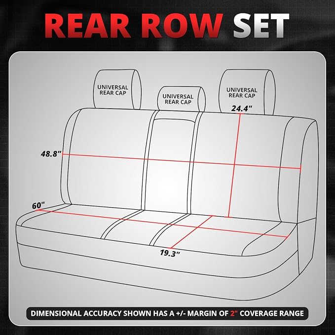 Touring Series Leatherette Full Set Seat Covers Universal for Cars Trucks SUV, Beige, CA-SC-Touring-Full-BE