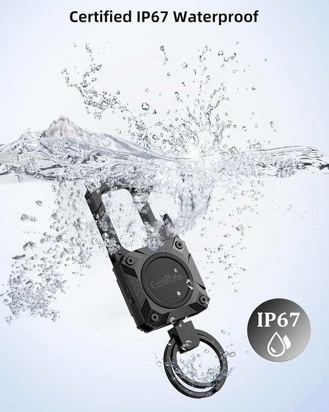 ExtreLife Keychain, Works with Apple Find My, Bottle Opener, Carabiner Car Key Chains with Gps Tracker
