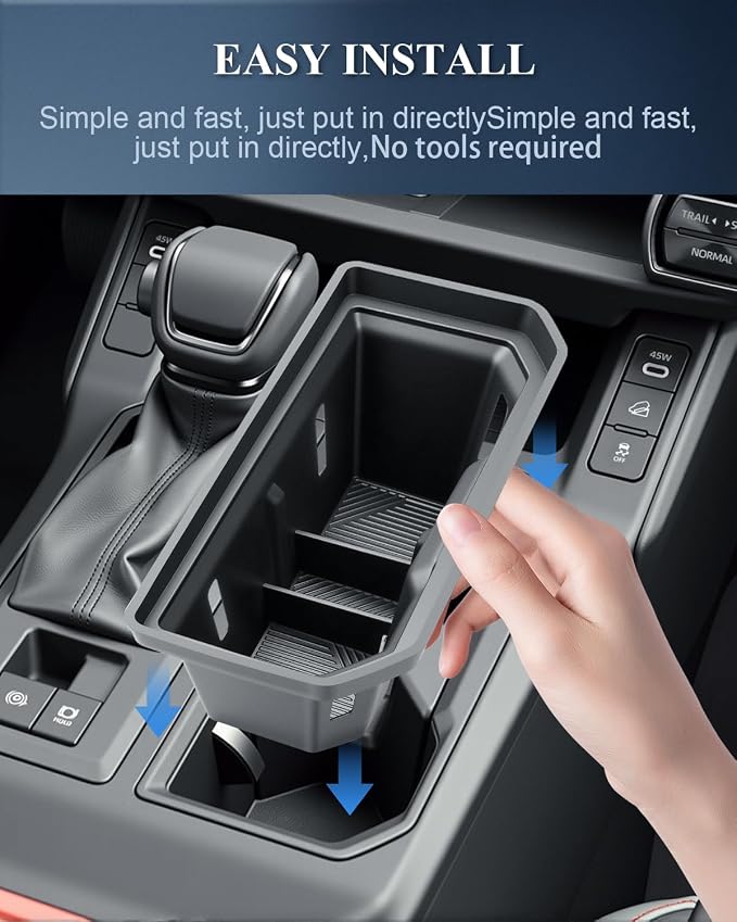 BIBIBO 2026 RAV4 Center Console Cup Holder Inserts for 2026 Toyota RAV4 (LE/SE/XLE Premium/Woodland/XSE/Limited) Cup Holder Organizer 2026 Toyota RAV4 Accessories RAV4 Cup Holder Tray