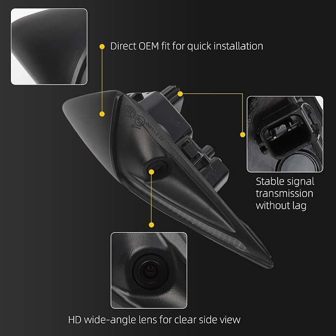 Dasbecan Front Fender Camera Compatible with 2017-2023 Tesla Model 3 2020-2023 2024 2025 Model Y Repeater Camera Right Passager Side Replace 1125107-50-G 1125107-50-J