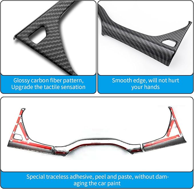 Dashboard Trim Frame Compatible with Audi Q5 2018-2025, Dial Dashboard Moulding Stickers, Carbon Fiber Dash Instrument Cluster Speedometer Frame Cover, ABS Carbon Fiber Q5L Accessories Accessories