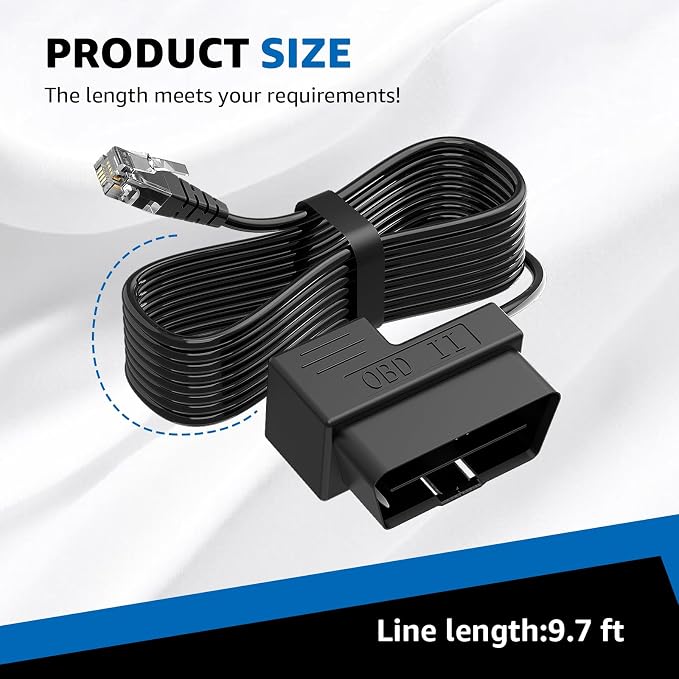 Upgraded OBDII to RJ11 for Escort Radar Detector Power Cord - for Escort MAX 360/360c,IX,IXc,9500 IX,MAX II/3/4,and Redline 360c etc.