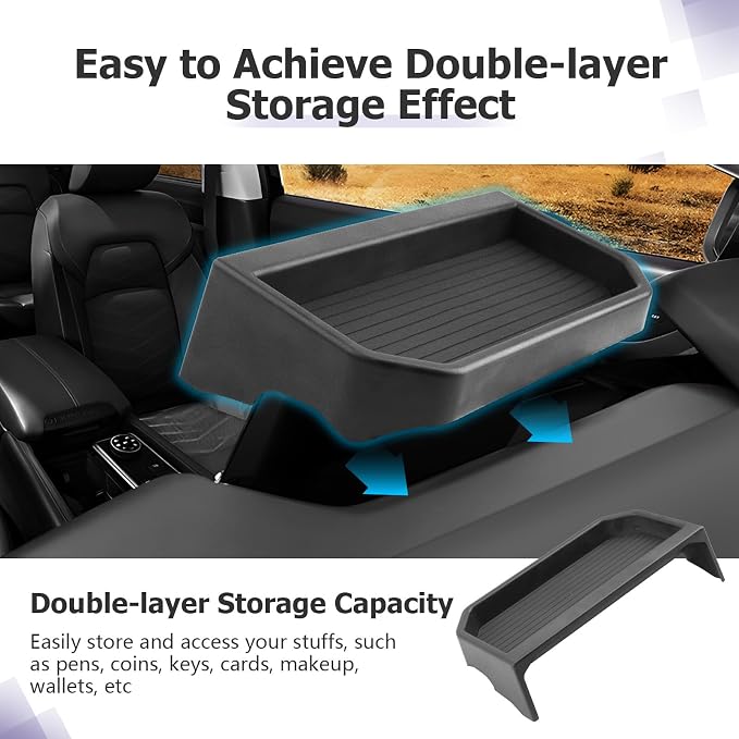 LUWU for 2022 2023 2024 2025 Pathfinder Dashboard Storage Tray 2025 Pathfinder SL/Platinum/Rock Creek 9-inch Behind Screen Organizer Center Console Display Box Dash Tray (Only for 9" Screen)