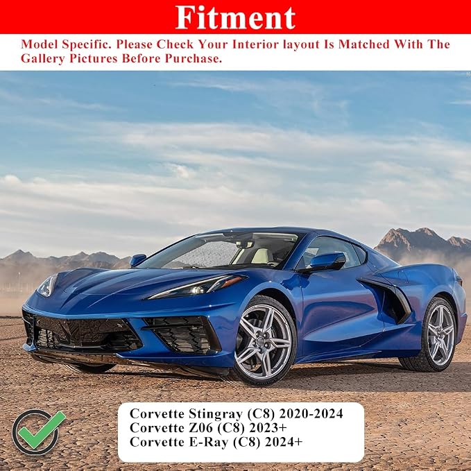 AeroBon Real Carbon Fiber Interior Cover Trim Compatible with 2020-2025 Corvette C8 Stingray Z06 E-Ray AC Air Vent Surrounding Trim