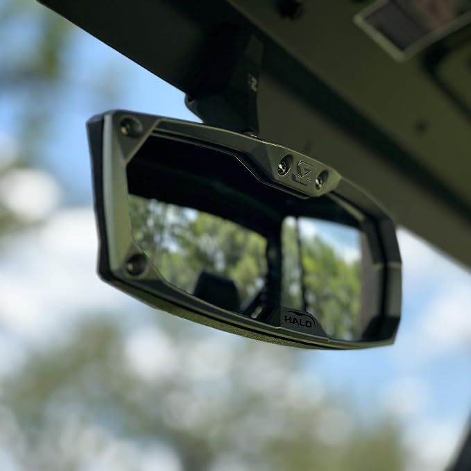 SEIZMIK Halo-R UTV Rear View Mirror for 1.875 inch and 2 inch Round Tube UTV Models | Fits select Can Am, Kawasaki, Honda, and Kubota Models | Impact Resistant ABS Bezel