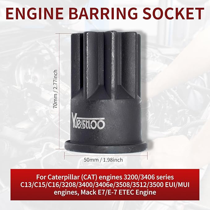 3PCS J-42083 Automatic Timing Pin + 9U-7227 Injector Height Adjustment Gauge Tool + J-38587-A Engine Barring Socket, Compatible with Caterpillar 3406E C-15 C-16