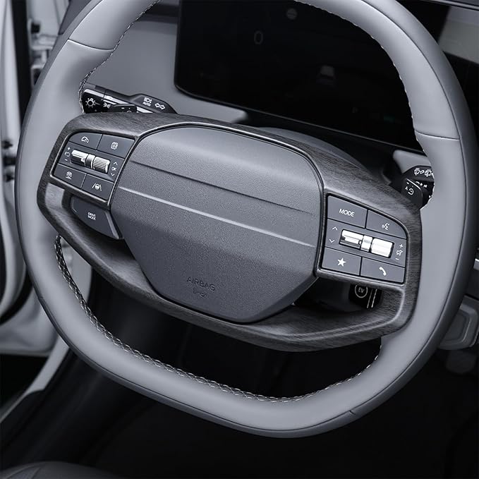 Car Steering Wheel Covers Steering Wheel Button Panel, Protection Frame Molding Trim, Compatible with KIA K4 2024-2026 Accessories (Wood Grain)