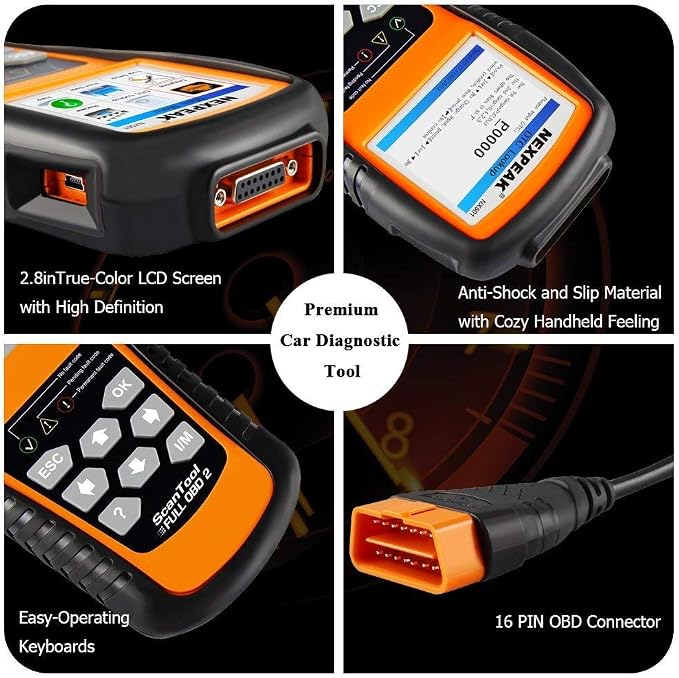 NEXPEAK OBD2 Scanner, NX501 Enhanced OBD II Auto Code Reader, Car Diagnostic Scan Tool Vehicle Check Engine Light Analyzer for All OBDII Vehicles After 1996 Colorful
