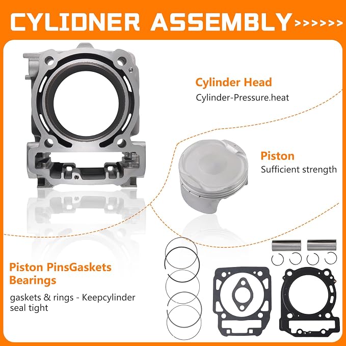 Cylinder Piston Gasket Top End Kit 91mm Compatible with Can-Am BRP Commander Maverick Outlander 1000 After-Market Parts