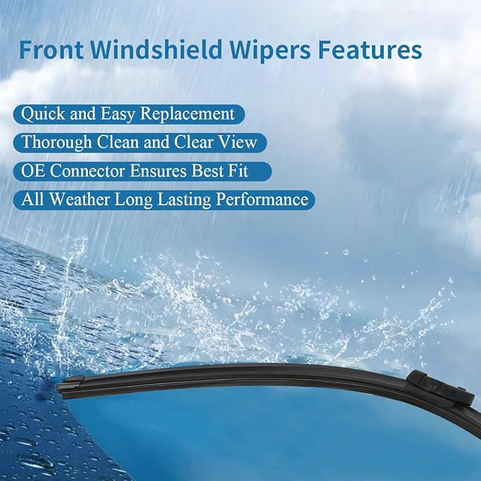 Windshield Wiper Blades Set for 2024 2025 2026 Chevrolet Chevy Trax - Driver and Passenger Side Replacement